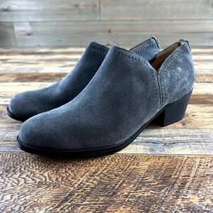 Naturalizer Womens Bootie Zarie Suede Leather Upper Size‎ Zip Gray Size 9 W